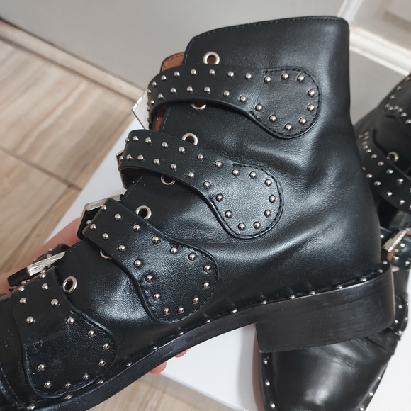 Givenchy Black Prue Studded Buckle Combat Bootie - Picture 8 of 11